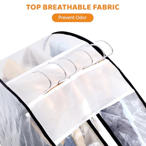 Dntorx 4 Pack Clear Garment Bags, 60" With 10" Gusset, Side Zipper | Peva Material, Transparent Design, Dust Protection, Roomy For Suits Dresses Coats, Closet Or Travel Use - size: 60in *4