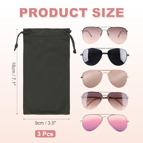 PATIKIL Sunglasses Pouch, Microfiber Eyeglass Case Soft Eyeglasses - color: Black