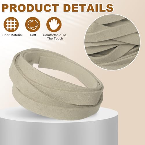 uxcell 10Pcs 1 Yard 10mm Wide Flat Leather String Cord, 1.4mm Thick Craft Suede Strap Braiding Lacing Strips Rope for DIY Leather Crafts Necklace Bracelet Collars Belts, Cream White - color: Cream White