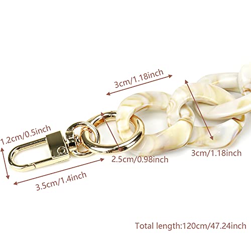 DIY Acrylic Resin Replacement Chain - color: Beige;120cm