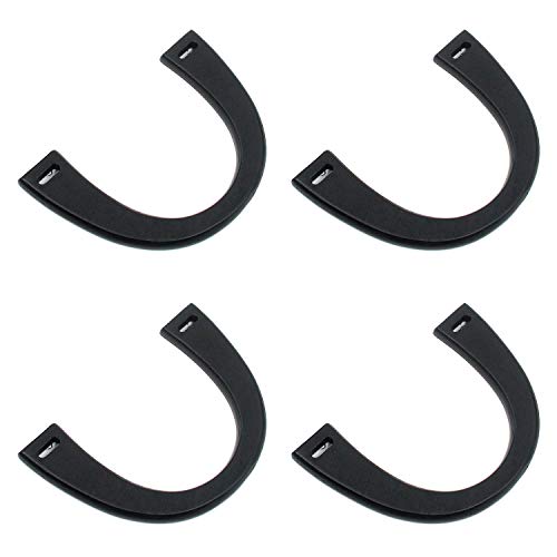 Geesatis 4 Pcs U-Shaped Wooden Purse Handles,Handmade Bag Handbags Handle | Decorative Handle Replacement Tool, DIY Handcrafted Accessory, Black, Length 6.6 inch