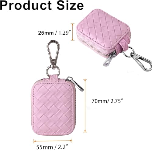 Earbud Case, Headphone Storage Case with Keychain EB-1 Lattice Pink - color: Cable Lattice Pink