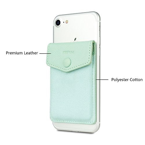 Ultra-Slim Self Adhesive Credit Card Leather Wallet - color: Black + Mint （2 packs）
