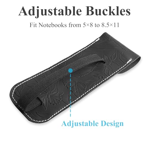 Adjustable Elastic Band Pen Holder for Notebooks, Pen Sleeve Pouch for Journals, Pencil Holder, Bible Planner Accessories, Cute Pencil Case(1-Black) - color: 1-Black