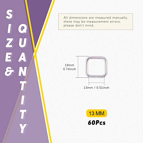 Swpeet 60Pcs Heavy Duty Metal Rectangle Ring - color: Sliver, size: 3/4 Inch