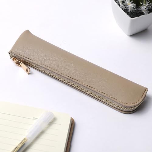 Slim Pencil Case Small Pencil Pouch Pen Case (Gray/FL) - color: Gray