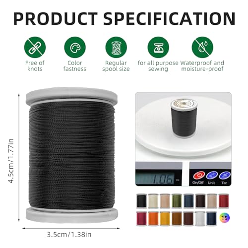 Bonded Nylon Thread Heavy Duty Sewing Thread Size #40 Tex75 Threads for Sewing Leather, Canvas, Shoes, Outdoor Upholstery Threads 2-Pack (350Yards Each)(Chocolate Brown) - color: Chocolate Brown
