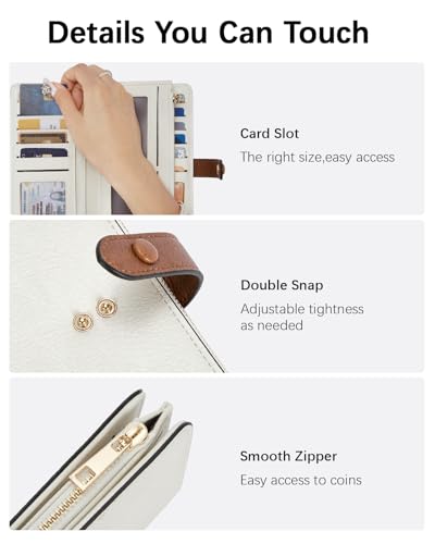 BOSTANTEN Womens Leather Wallet RFID Large Capacity Credit Card Holder | 4 ID Windows, 16 Card Slots, Zipper Coin Pocket, Clutch Wallet, Long Bifold, Ladies Gifts, Beige＆Brown - color: B-Brown＆Beige-oil wax