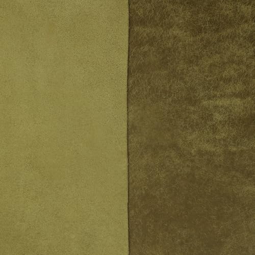 Eren's Leather Goods Pueblo Leather Sheets for Crafts, Full Grain Cowhide Tooling Leather Pieces (Olive Green, 12"x12") - color: Olive Green, size: 12"x12"