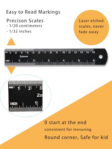 50 Pack Metal Rulers for School Kids, 6 Inch Aluminum Ruler Bulk with Centimeters, Millimeter and Inches, Laser Engraved Metric Scales- 150 mm Straight Edge for Class - size: 6 Inch, 50 Pack