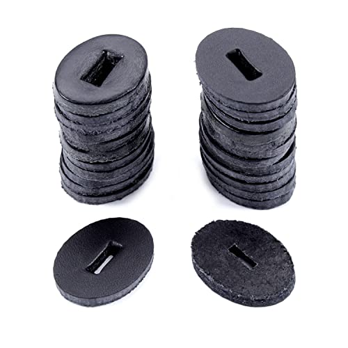Cowhide Leather Handle Washers - Oval Shape - (1.30 x 1.00 x .125) - (Black) - USA Made - (for Knife Making & Hobby) - (25 Pack) - color: (Black)(25 Pack)