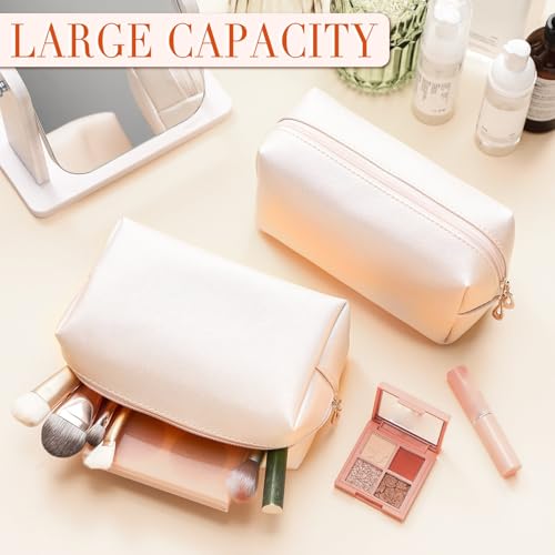 Sanwuta 9 Pcs Makeup Bags Bulk Toiletry Case,Ivory White - color: Ivory White
