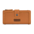 Montana West X Wrangler Womens Wallet Large Capacity Long Compact | Brown Bifold Card Cases & Money Organizers Compact Ladies Female Minimalist Wallet with ID Window and Zipper Pocket - color: Bifold-Brown