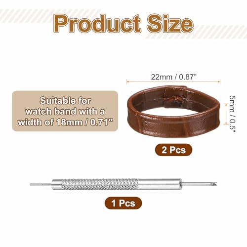 HARFINGTON Leather Watch Band Loops Replacement Watch Band Keeper Watch Strap Holder Retainer Wristwatch Strap Fastener Rings - color: Brown, size: 18mm