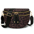 KKXIU Crossbody Bags for Women Nylon Travel Fanny Packs | Large Bum Bag | Spacious Trendy Shoulder Purse - color: Large-Leopard