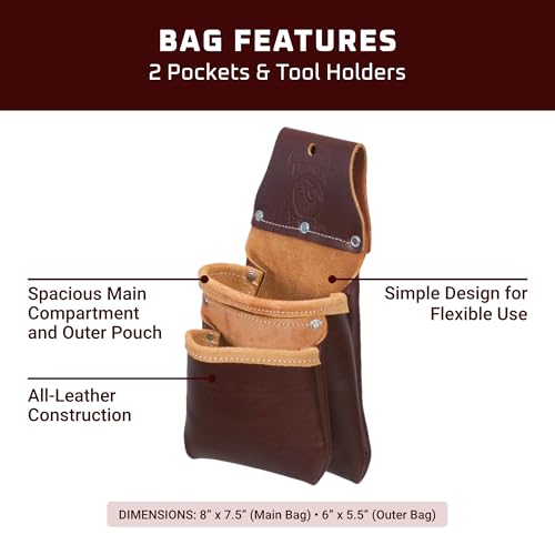 Occidental Leather Compact Utility Bag - 2 Pockets - Minimalist Design for Flexible Use - Made in USA