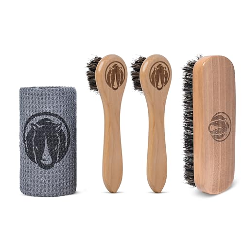 Rhino Wax Premium Horsehair Brushes for Leather Boots, Shoes & Polishing | Clean and polish leather boots and shoes with a premium horsehair brush designed for gentle care and a smooth finish.