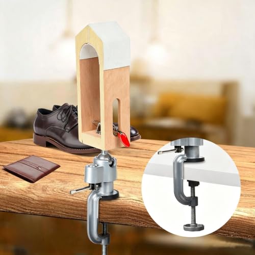 Leather Stitching Pony Clamp - Tool for Leatherworking Wooden Sewing Clamp 360° Rotatable Weaver Leathercraft and Speedy Hand Stitching Leather Kit Leather Stitching Kit