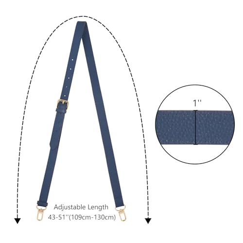 IBWell Genuine Leather Strap Replacement Crossbody Adjustable with Shoulder Strap Pads for Travel Duffel Bags - color: Blue