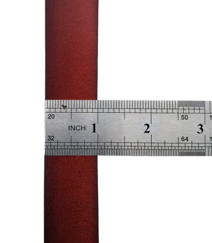 Glory Qin 5 Feet 25mmx2mm Genuine Cow Hide Flat Leather Strip, 25mm Wide Real Leather Craft for Jewelry Making LeatherRush (Brown) - color: Brown 1.5M x 2.5CM
