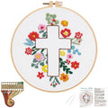 Louise Maelys Cross Embroidery Kit for Beginner(Easter Jesus) | Cross Embroidery Starter Kit With Stamped Fabric, Hoop, Threads, Needles And Instructions For Adults,Easy Needlepoint,Gifts - color: Easter