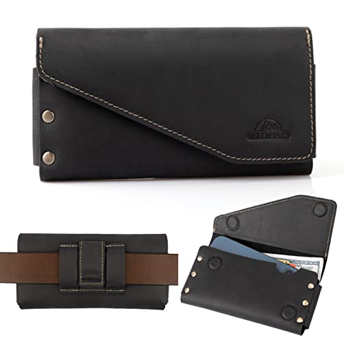 Topstache Leather Phone Holster with Belt Clip for iPhone 17/16 Pro Max & Plus - Leather Belt Card Holder for Galaxy S25/S24/S23 Ultra - Cell Phone Pouch - Fit Protective Cover on, XL,Black - color: Belt Clip-Black, size: X-Large