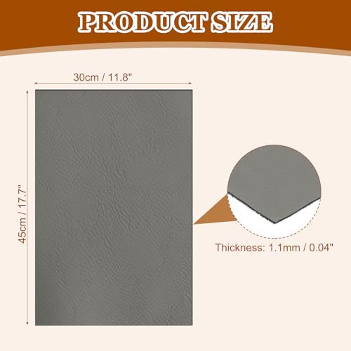 HARFINGTON Laserable Leather Sheets 18" x 12" x 0.04" Non-Adhesive Engraving Leatherette Sheets Laserable Leather Hat Patch for DIY Caps Jackets Backpacks Clothing, Gray/Black - color: Gray/Black