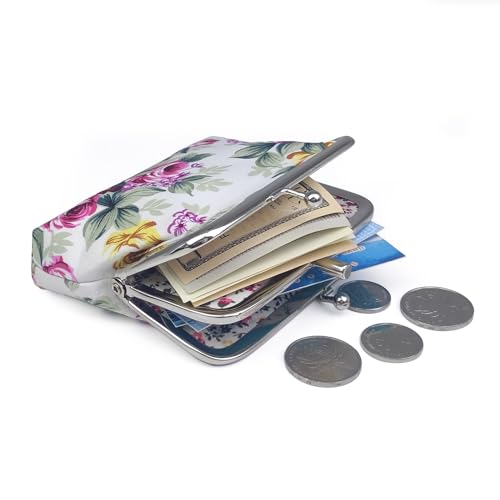 Cute Floral Buckle Coin Purses Vintage Pouch Kiss-lock Change Purse Wallets… - color: 24