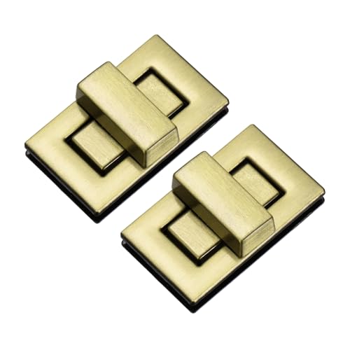 M METERXITY 2Pcs Purse Twist Lock (1.26 x 0.79 Inches, Bronze)- Rectangular Purse Closure Twist Turn Lock Clasp Metal Clip Hardware Apply to DIY Handbag/Purse/Wallet/Leather Craft - color: Bronze, size: 1.26 x 0.79"