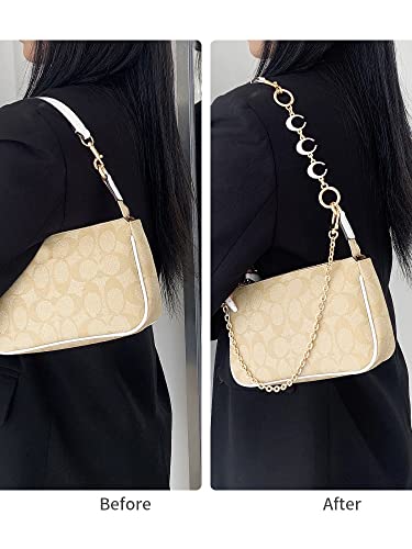 SONGKISSZQ Purse Strap Extender,Bag Extender Chain,Purse Chain Extender for Purse Handbags Shoulder Bag(White Long Round) - color: White