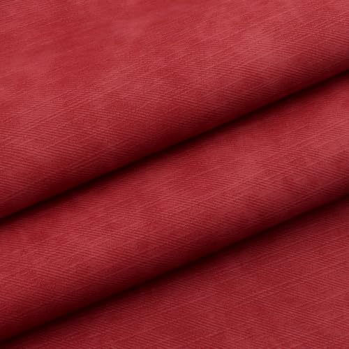 David accessories Smooth Imitation Faux Leather Sheet 1 Pc 11" x 55" (30x140cm) Printed Faux Leather Fabric Sheet for DIY Bows Earrings Making Crafts (Imitation Denim-Red) - color: Imitation Denim-red