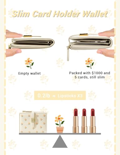 YINHEXI Women's Wallet, Faux Leather, Off White, Water Resistant, 5 Card Slots, 1 Cash Slot, 1 ID Window, 1 Zipper Coin Pocket, Portable, Fashionable, 4.53.71.2 Inch - color: Off White