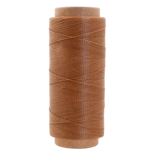 Mandala Crafts 200M 0.45mm Tan Round Waxed Thread for Leather Sewing - color: Tan, size: Round 0.45mm 219 Yards 200M