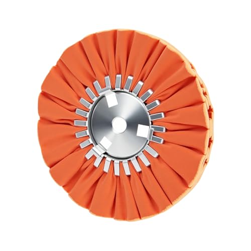 8" Orange Airway Buffing Wheel, 12-Ply Medium Polishing Wheel, 5/8" Arbor Hole, Compatible with Angle Grinder & Buffer Polisher, for Aluminum, Stainless Steel, Brass & Copper, 1PC - color: Medium 1pc, size: 12plys