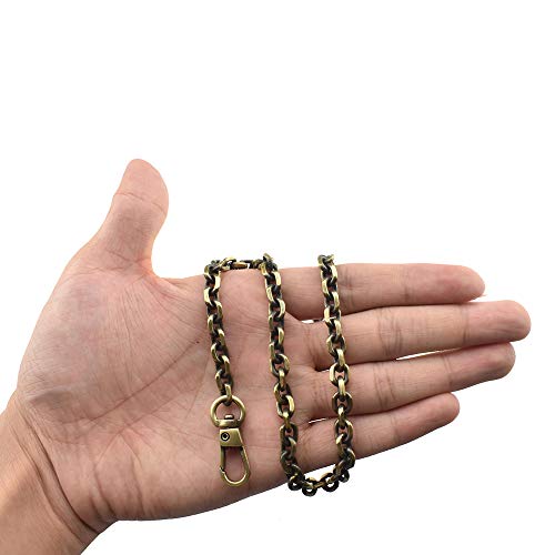 HAHIYO Mini Pochette Purse Chain Strap Thin Wide 6mm for LV Length 15.7 Inches Thick 2mm Shiny Bronze for Handbag Wallet Clutch Comfortable Flat Metal Strap 1 Pack - size: Bronze 15.7 Inches Length