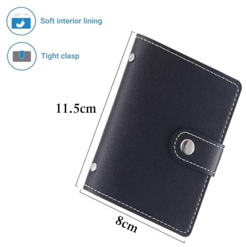 Stealodeal PU Leather Card Holder – Multi-Compartment Organizer for Debit/Credit/ATM Cards (Unisex Design) (black) - color: black