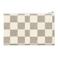 Money Bag with Zipper, Cute PU Leather Cash Bags, Portable Bank Bag Money Pouch for Cash, Coins, Checks, Receipts, Invoices Cosmetics Tools, Deposit Bag for Office Travel, Brown Checker - color: Brown Checker