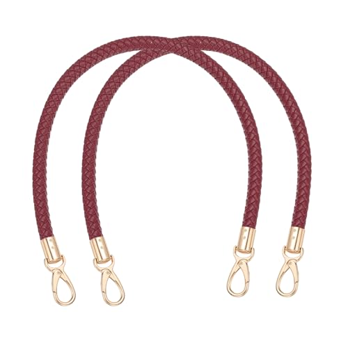 PATIKIL Braided Purse Straps PU Leather - color: Deep Red, size: 23.6"