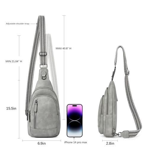 CLUCI Crossbody Bags for Women Men,Leather Sling Bag Cross Body Backpack for Woman Gifts for Women Birthday Unique - color: 0-5 Dark Gray