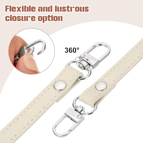 PATIKIL Leather Purse Handle Strap, 2 Pcs 13 Inch Leather Purse Strap Replacement DIY Women Clutch Bag Handbag Top Handle Strap Repair Accessories, Beige - color: Beige, size: 13 Inch