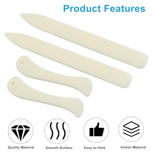 OSVJE Bone Folder, 4 Pack, Plastic Crease Maker Scoring Tool | Folding Bookbinding Tool, For Paper Crafts, For Quilting, For Leathercraft