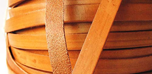 Glory Qin 2 Yards 10mmx2mm Genuine Cow Hide Flat Leather Strip, 10mm Wide Real Leather Craft for Jewelry Making LeatherRush (Natural 2 Yards) - color: Natural 2 Yards
