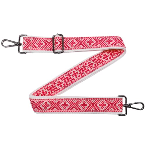 Purse Strap Bag Straps 1.5" Wide Adjustable Replacement Long Crossbody for Thick Shoulder Bags Canvas Handbags - color: Gunmetal Hardware-1206-red