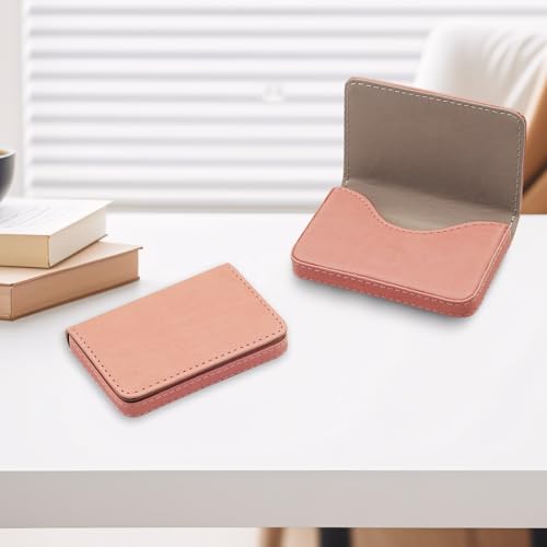 AI-DEE RFID Blocking Wallet - Minimalist Leather Business Credit Card Holder (Orange Pink) - color: Orange Pink