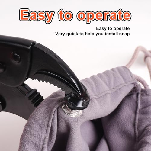 HEY FOLY Heavy Duty Snap Fastener Tool Set, Adjustable Snap Button Kit Includes 40 Sets 15mm Stainless Replacing Metal Snaps for Marine Repairing Boat Cover, Fabric, Canvas, Sewing, Tarps