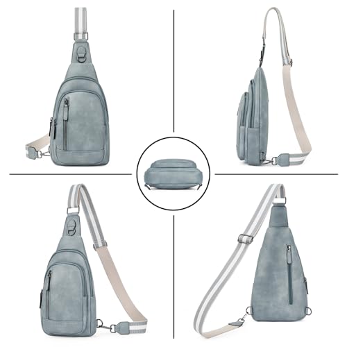CLUCI Crossbody Bags for Women Men,Leather Sling Bag Cross Body Backpack for Woman Gifts for Women Birthday Unique - color: 0-7 Denim Blue