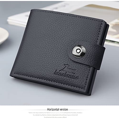 Slim Wallet for Men with Coin Purse, Minimalist Wallet with Zipper, Bifold Mens Wallets with Credit Card Holder, PU Leather Men's Wallet with Money Clip, Carteras Para Hombres (BUCKLE BLACK) - color: BUCKLE BLACK