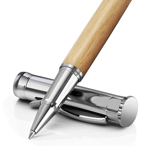 WEMATE Wood Rollerball Pen Set, Nice Pen for Men, Fancy Look - White Oak | 2 Refills, Executive Style, Luxury Finish, Smooth Writing for Journaling and Signatures, Office Use, Black and Blue Ink - style: White Oak