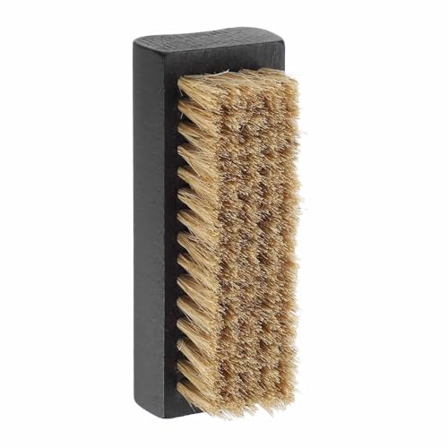 HARFINGTON Shoe Cleaning Brush 4"x2" Beech Wood Pig Bristle Boot Polish Brushes for Leather Shoes Boots Cloth, Gray Brown Black - color: Gray Brown Black