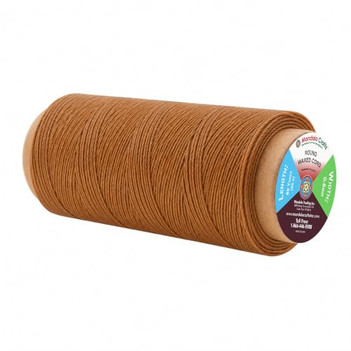 Mandala Crafts 80M 0.8mm Tan Round Waxed Thread for Leather Sewing - color: Tan, size: Round 0.8mm 85 Yards 80M